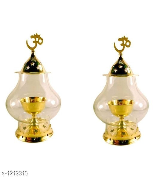 Traditional Brass and Glass Diyas Vol 1A