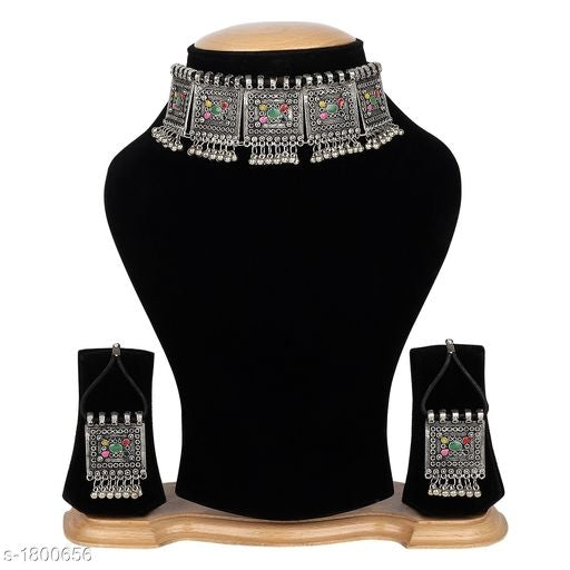 Feminine Exquisite Oxidized Silver Jewellery Sets